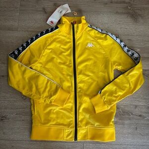 Kappa Vibrant Yellow Jacket with Black and White Details